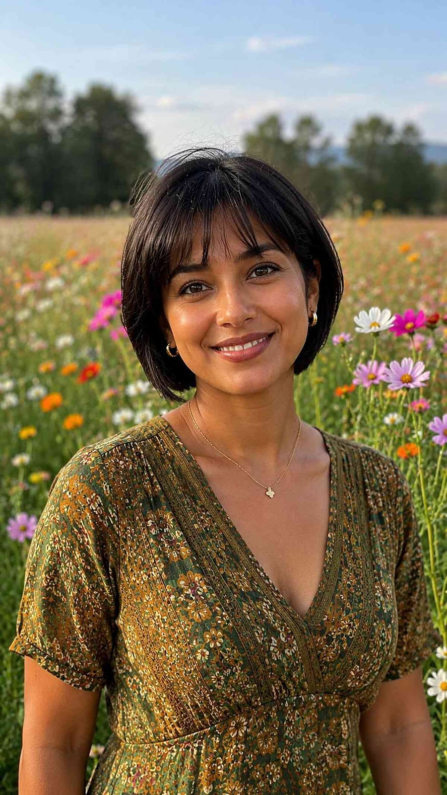 Chin Length Blunt Bob With Blunt Bangs, Side — Straight Hair Haircuts