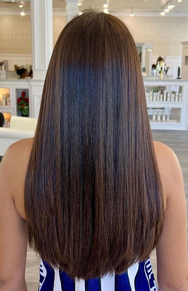 Mid-Back Air-Dried Layers — Straight Hair Haircuts