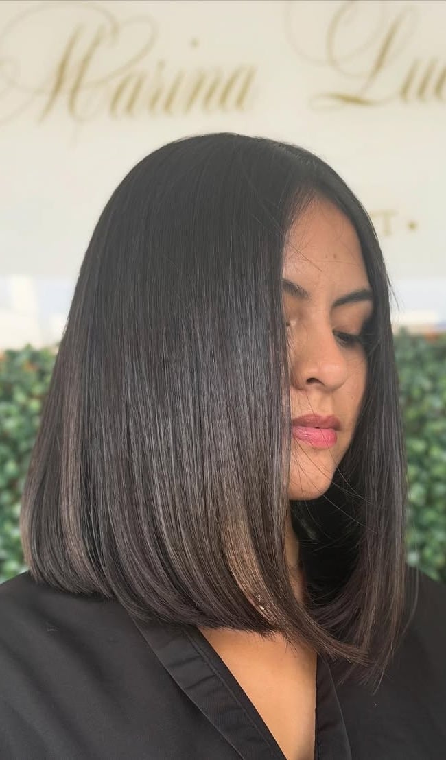 Sleek Shoulder Length Long Bob — Straight Hair Haircuts