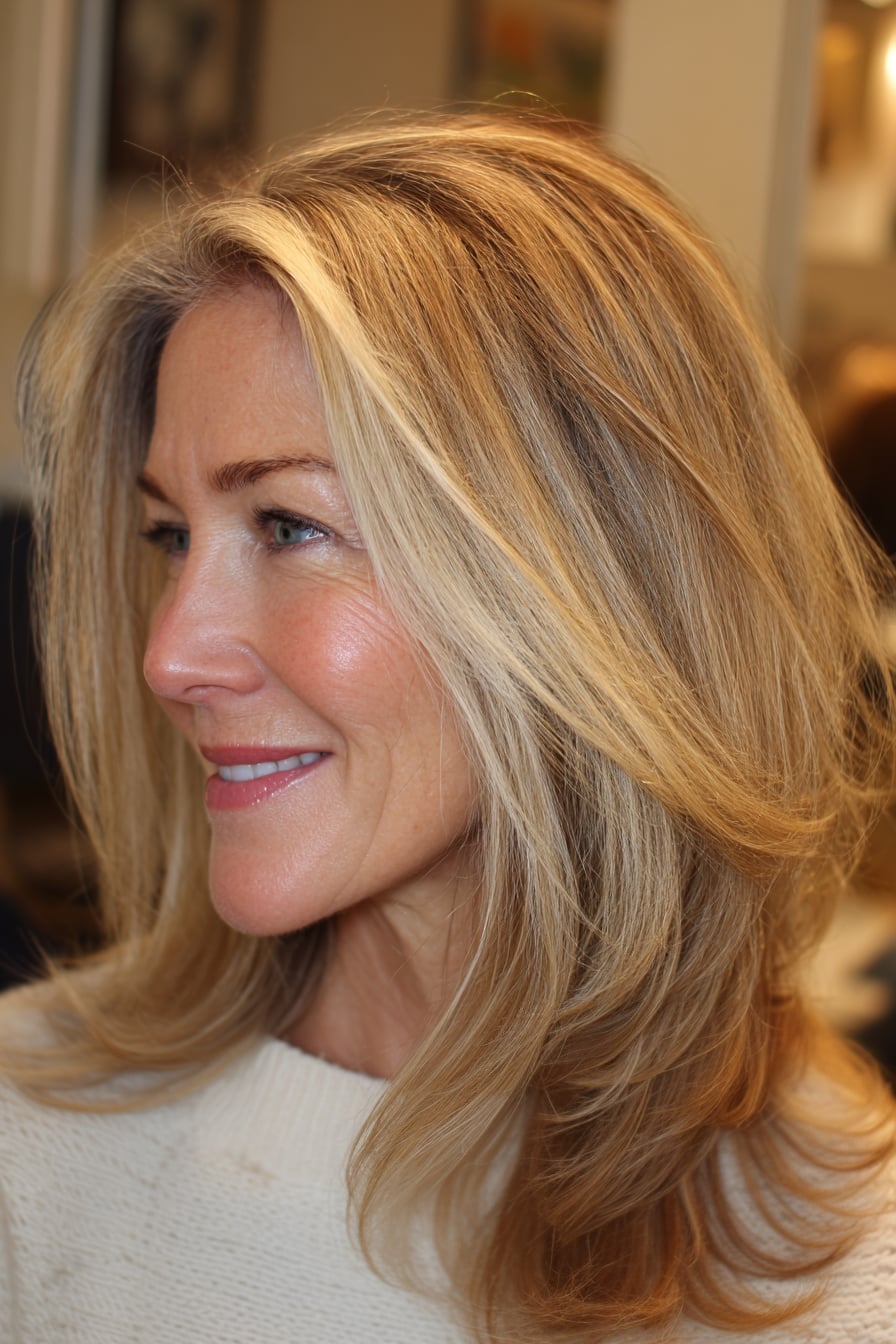 Shoulder Length Layers With Curtain Bangs — Straight Hair Haircuts