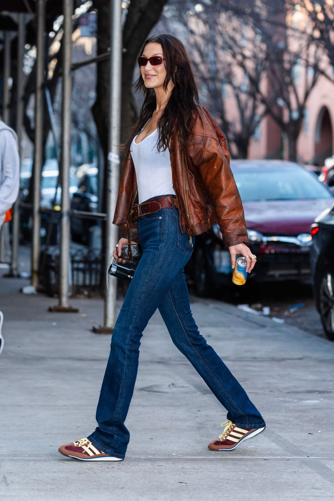 Dark Wash Straight Leg Jeans With Leather Jacket — Straight Leg Jeans Outfits