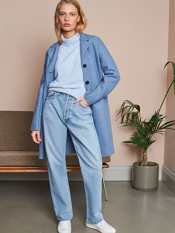 Light Blue Straight Leg Jeans With Matching Set — Straight Leg Jeans Outfits