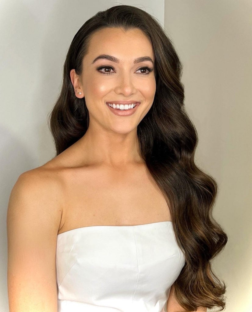 Loose Glossy Waves Mid-Back — Strapless Dresses Hairstyles