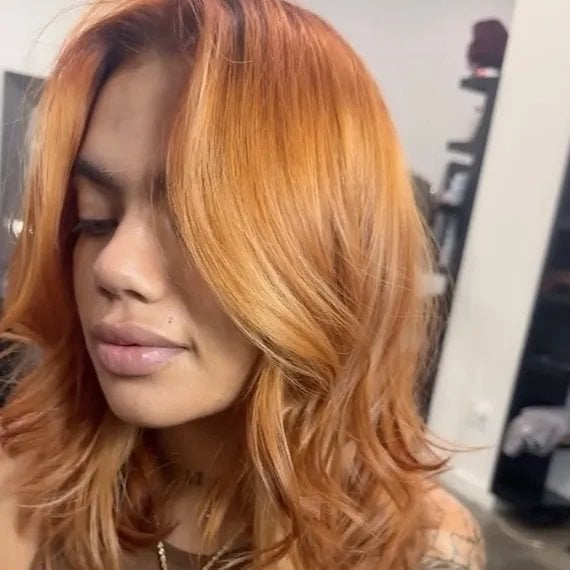 Soft Strawberry Blonde With Subtle Highlights