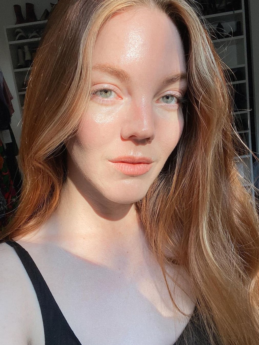 Air-Dried Strawberry Blonde With Fine Wavy Texture