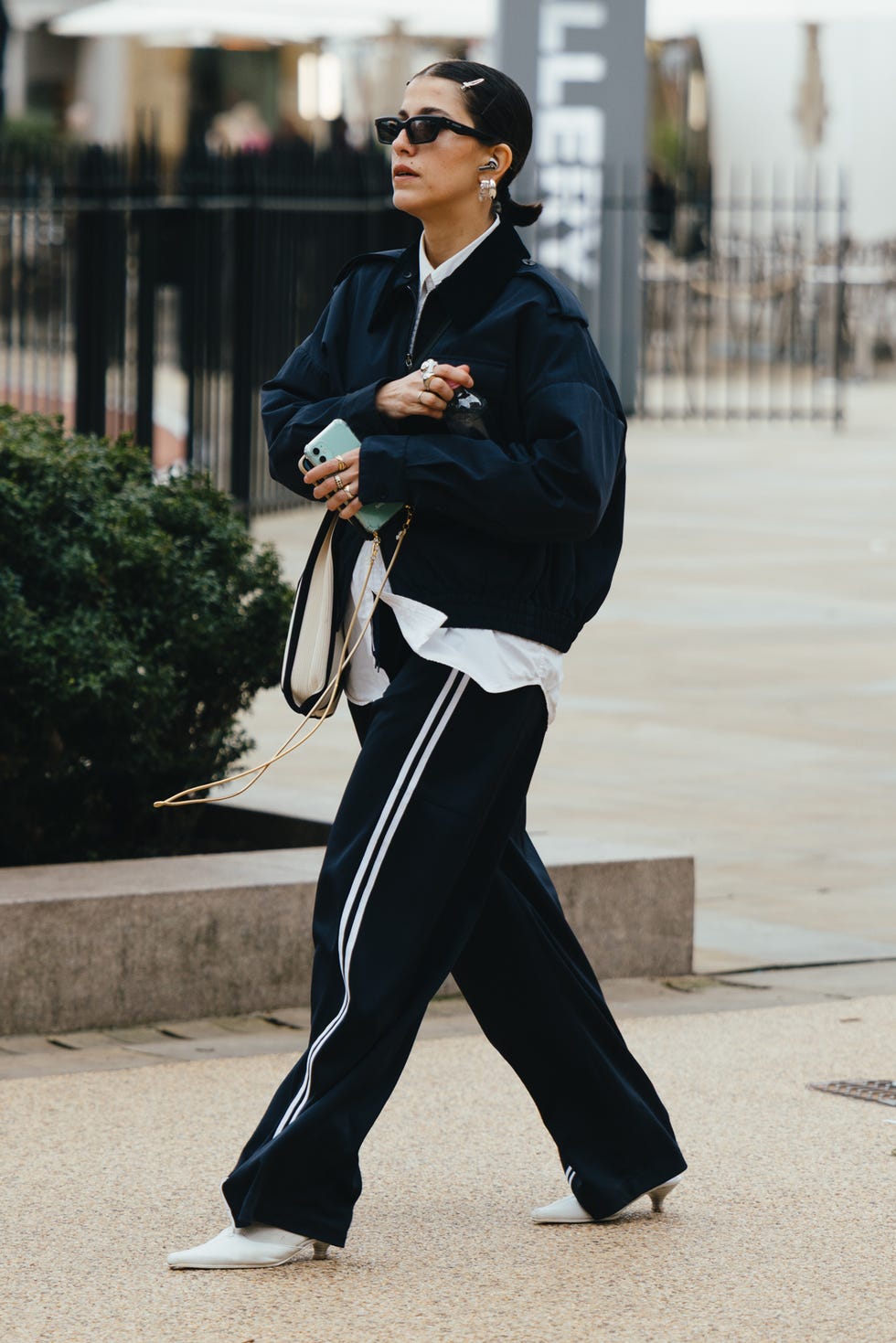 Chic Bomber Jacket and Track Pants Combination — Streetwear Outfits