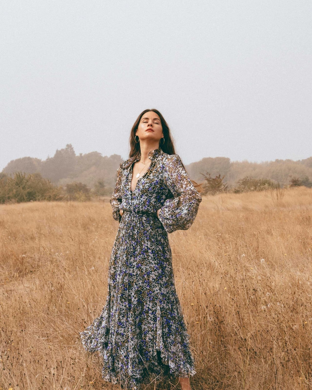 Blue and Purple Sheer Floral Maxi Dress — Styling Dress