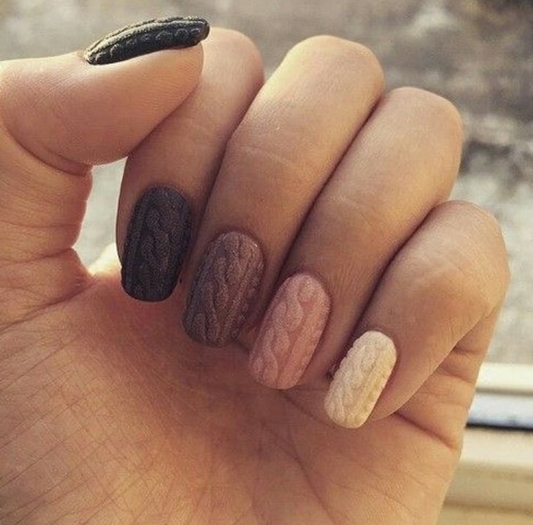 Autumn Winter Gradient Matte 3D Sweater Knit Nails Autumn Winter Gradient Matte 3D Sweater Knit Nails — Sweater Nails
