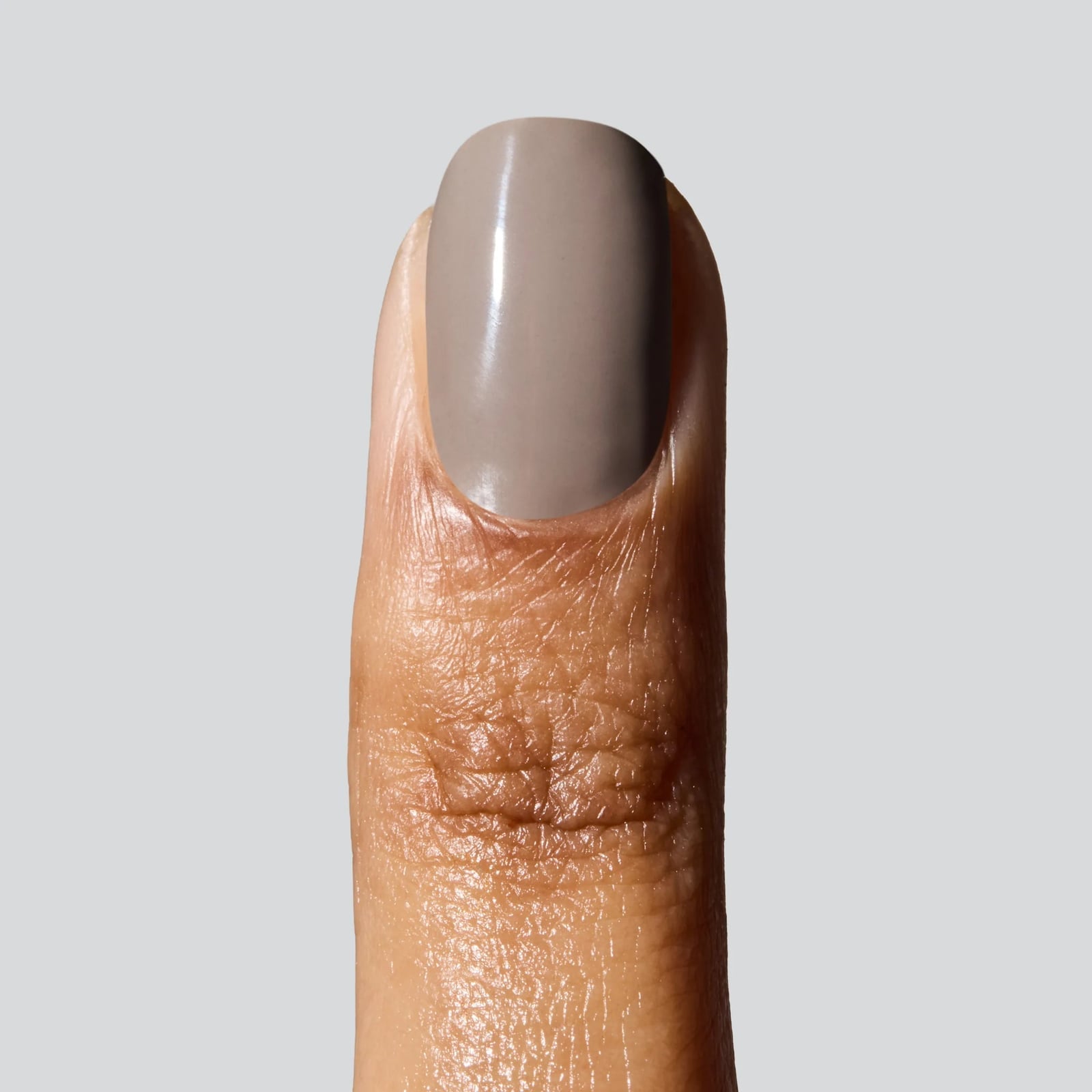 Glossy Jelly Taupe Medium Almond Nails With мягкий квадрат — Taupe Nails