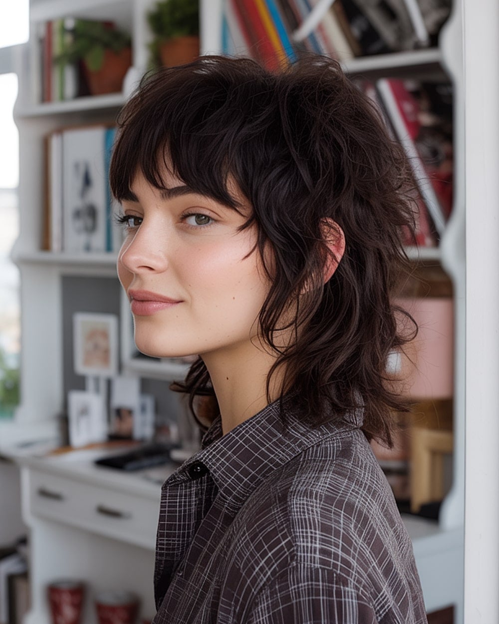 Shoulder Length Shag With Choppy Bangs — Textured Haircuts