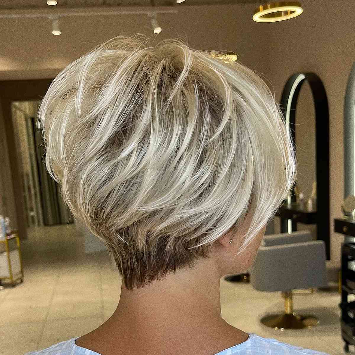 Ash Blonde Pixie Bob With Choppy Layers — Textured Pixie