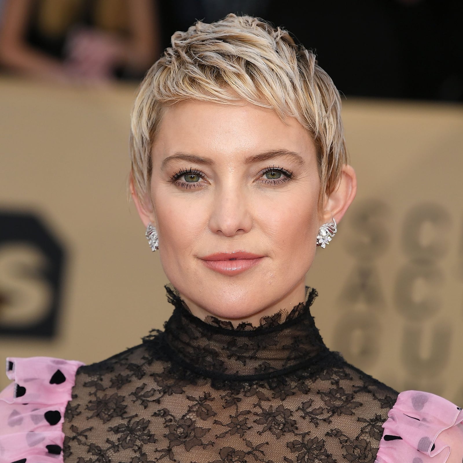Tousled Platinum Blonde Pixie With Dark Roots — Textured Pixie