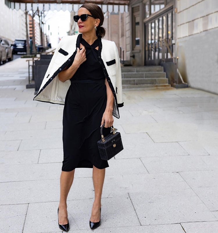Wrap Dress and Tweed Jacket Ensemble Wrap Dress and Tweed Jacket Ensemble — Theater Outfits