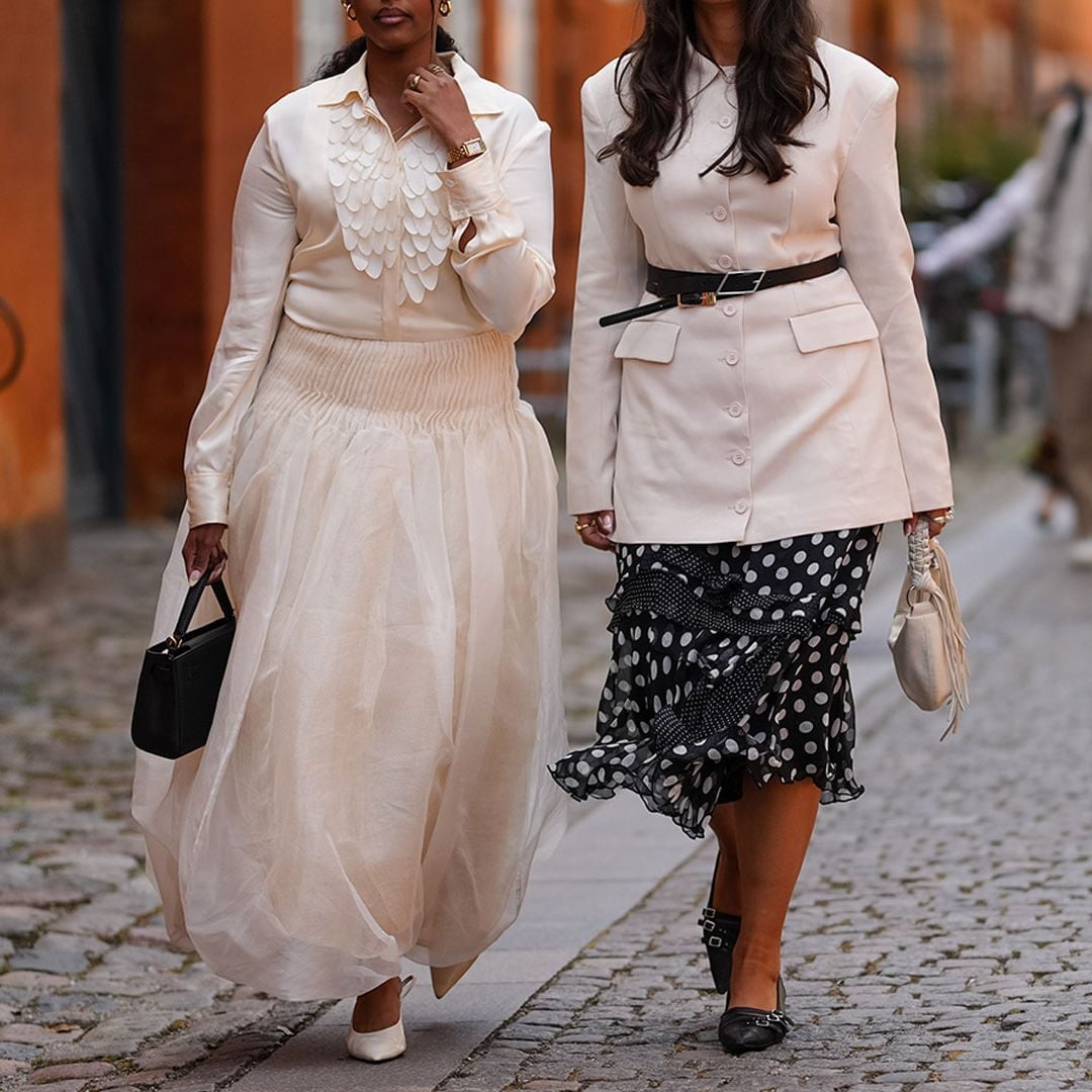Ruffled Blouse and Polka Dot Skirt Ensemble, Close-Up Take Ruffled Blouse and Polka Dot Skirt Ensemble, Close-Up Take — Theater Outfits