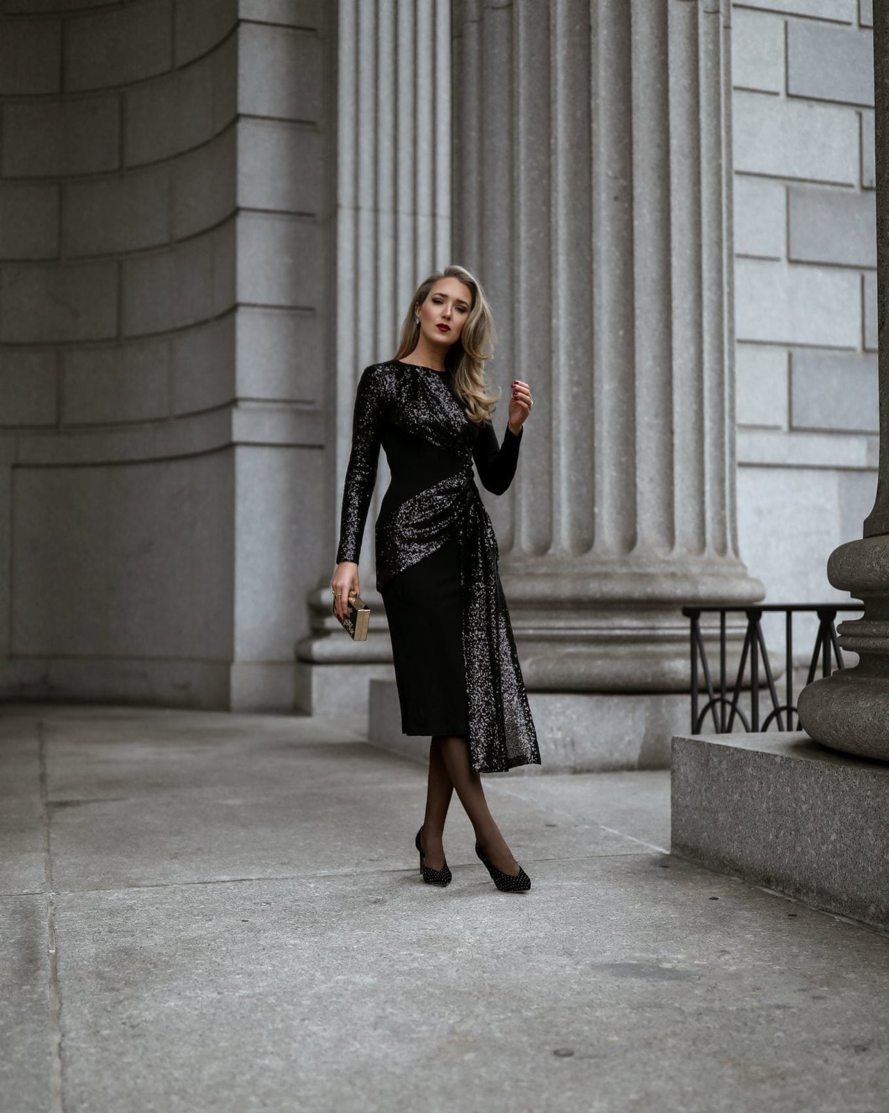 Sequin Midi Dress for Evening Glamour Theater Outfits