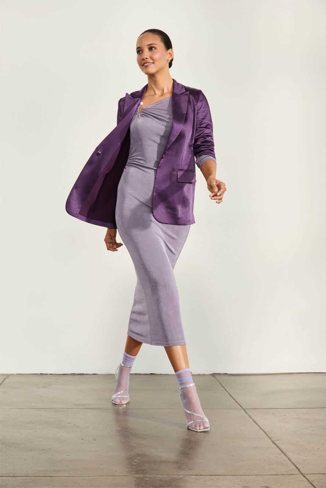 One-shoulder Dress and Satin Blazer One-shoulder Dress and Satin Blazer — Theater Outfits