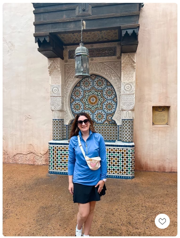 Blue Zip-Up Top and Black Skirt Blue Zip-Up Top and Black Skirt — Theme Park Outfits