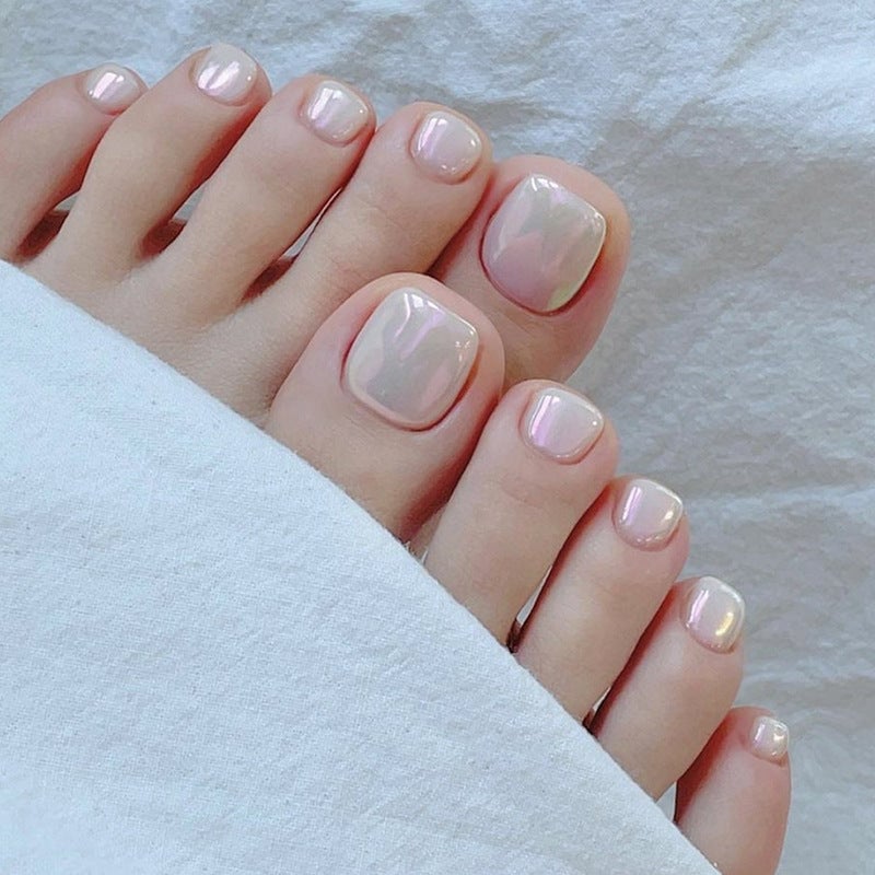 Pale Pink Shimmer With Iridescent Shifts Toes Pale Pink Shimmer With Iridescent Shifts Toes — Toe Nails Colors