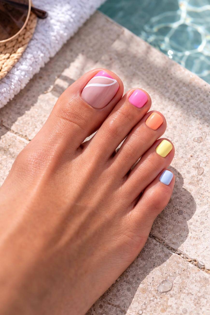 Deep Green And Olive Green Glossy Toes Deep Green And Olive Green Glossy Toes — Toe Nails Colors