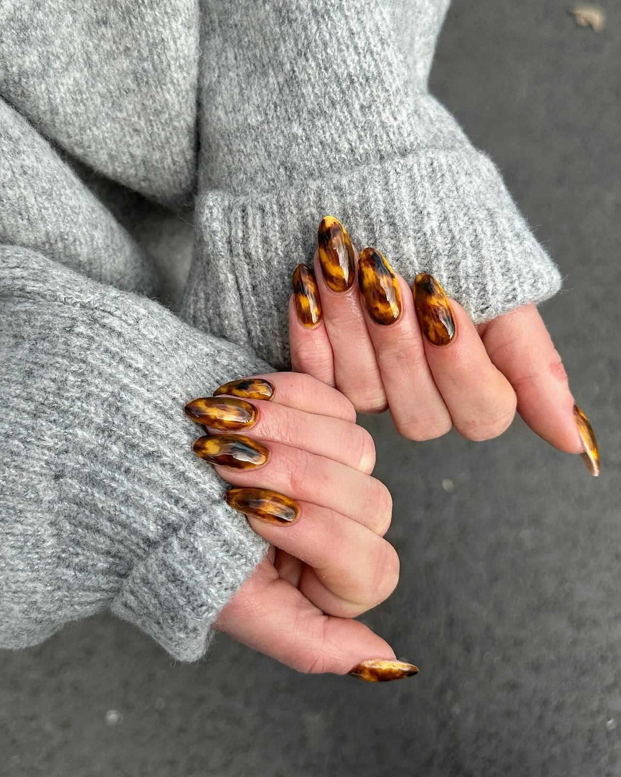 Long Almond Tortoise Shell Nails Long Almond Tortoise Shell Nails — Tortoise Nails
