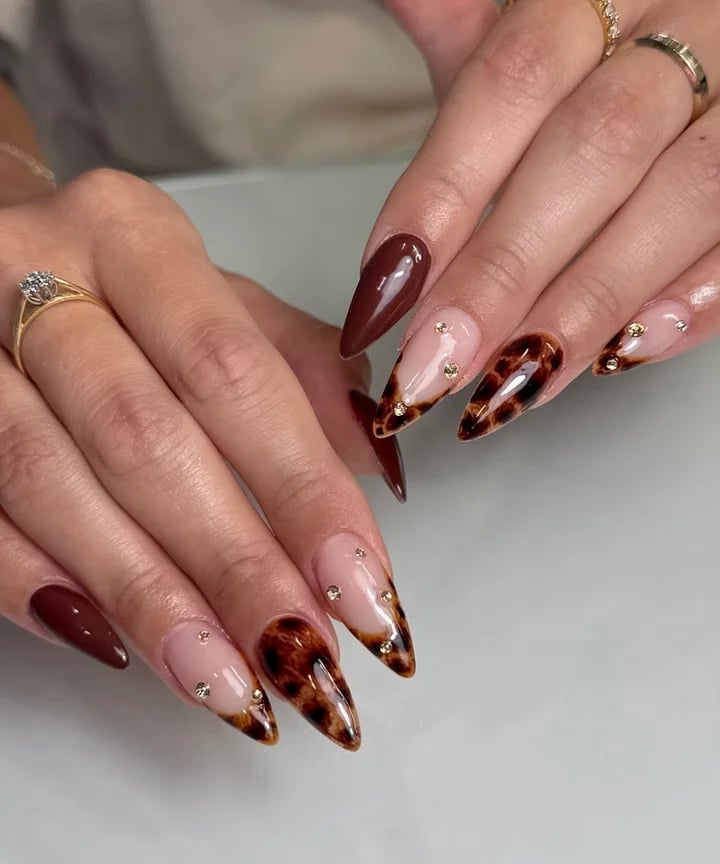 Short Oval Tortoise Gold Foil Short Oval Tortoise Gold Foil — Tortoise Nails