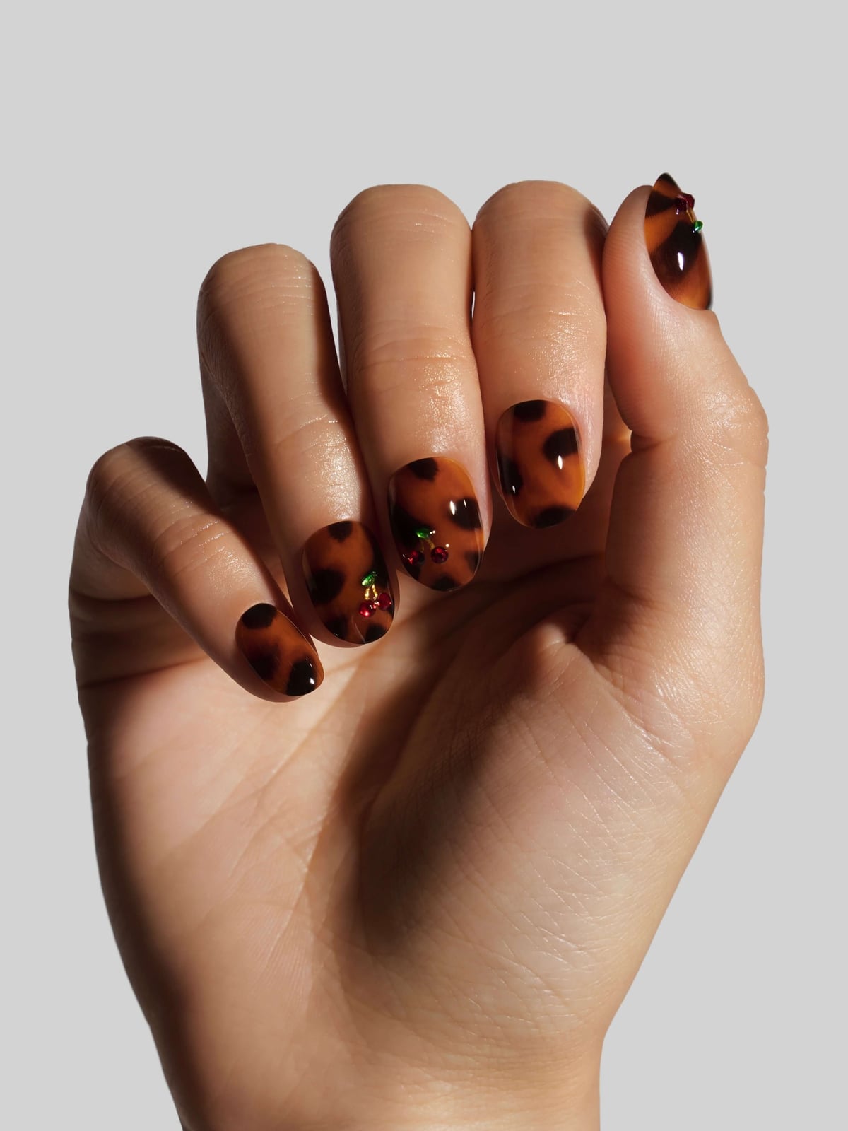 Square Tortoise Shell with Cherry Charms Square Tortoise Shell with Cherry Charms — Tortoise Shell Nails
