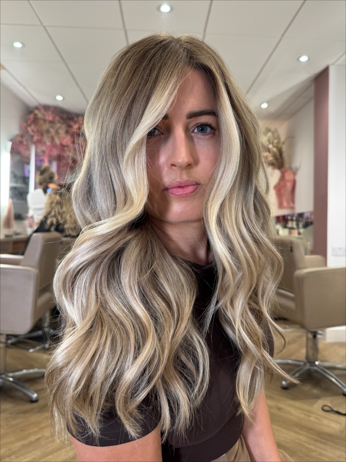 Tousled Honey Blonde Waves With Face Framing