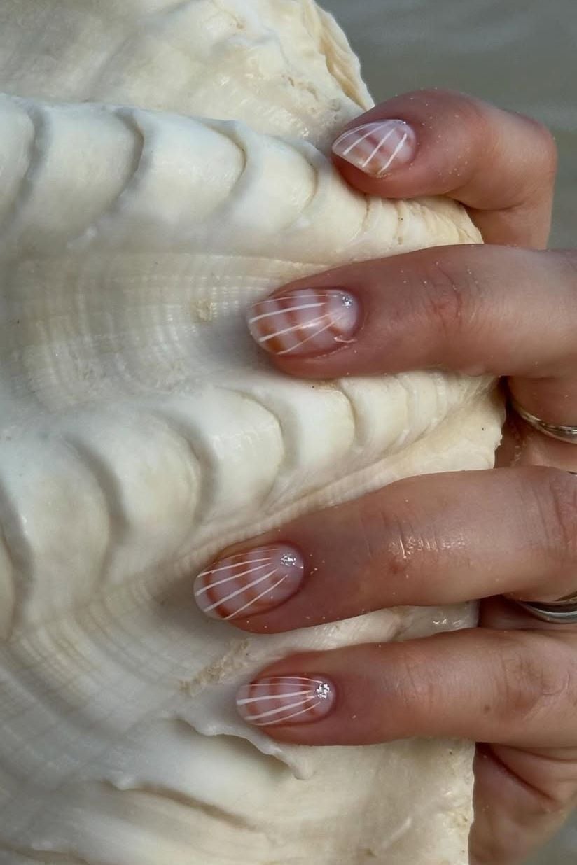 Short Almond Nude Classic French Nails — Trending Nails