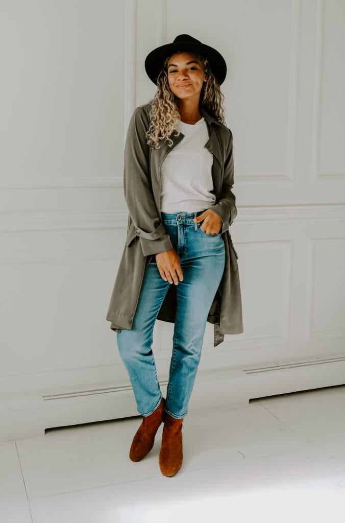 Longline Cardigan Straight Leg Jeans and Ankle Boots — Trendy Outfits