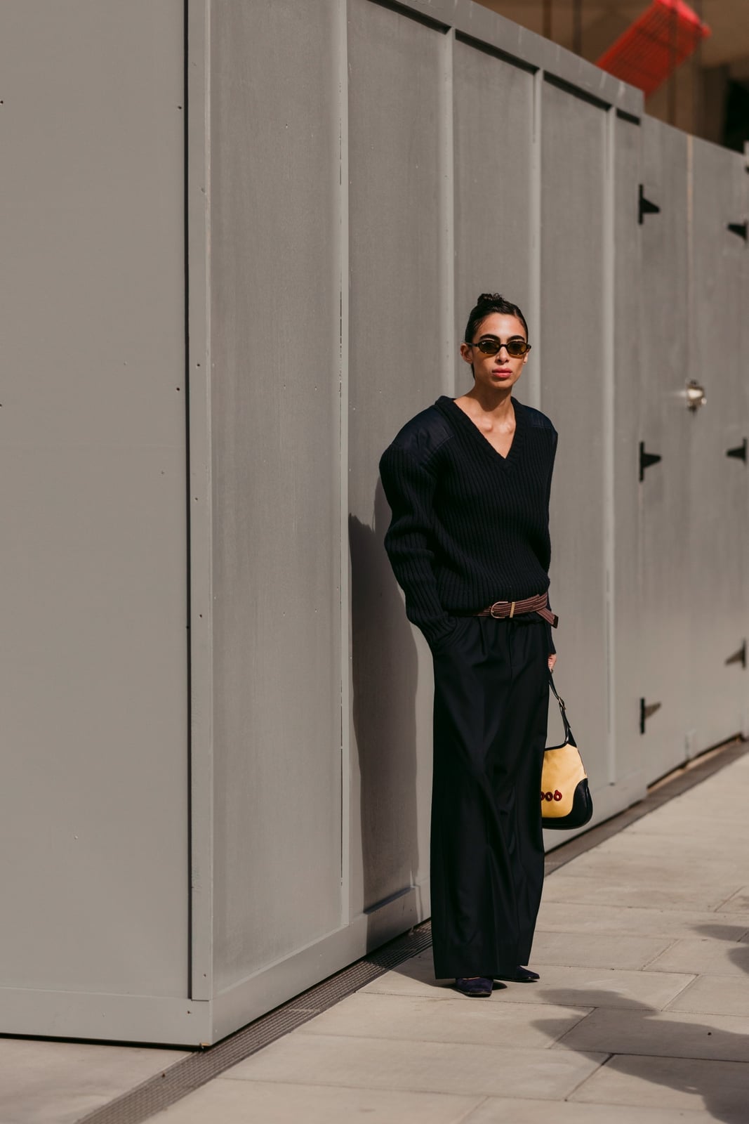 Oversized Knit Sweater Wide Leg Trousers and Pointed Flats — Trendy Outfits
