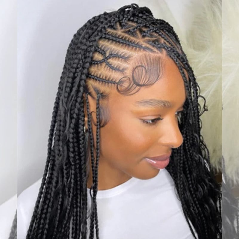 Tribal Braids With Defined Edges and Wavy Ends Tribal Braids With Defined Edges and Wavy Ends — Tribal Braids Hairstyles