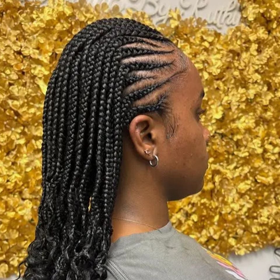 Cornrows With Curly Ends Cornrows With Curly Ends — Tribal Braids Hairstyles