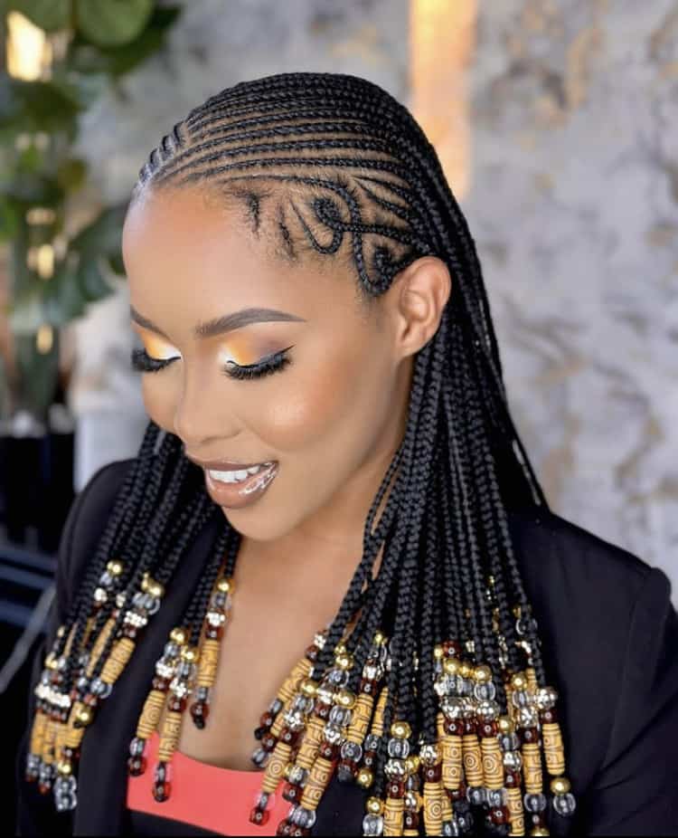 Fulani Braids With Blonde Highlights and Beads Fulani Braids With Blonde Highlights and Beads — Tribal Braids Hairstyles