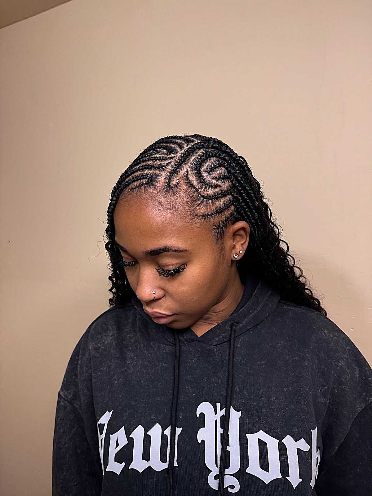 Fine Cornrows With Loose Ends Fine Cornrows With Loose Ends — Tribal Braids Hairstyles