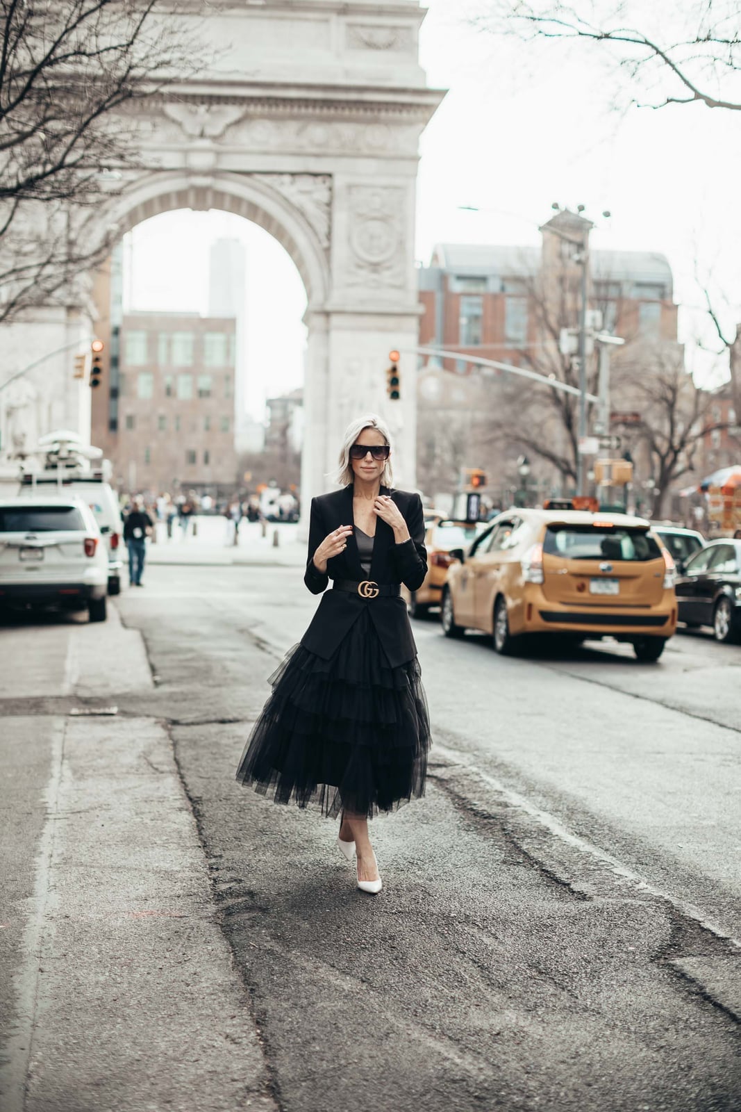 Urban Chic Black Tulle Skirt With Blazer — Tulle Skirt Outfits