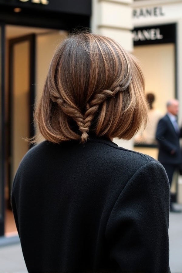 Collarbone Bob With Braided Accent Collarbone Bob With Braided Accent — Twist Bob