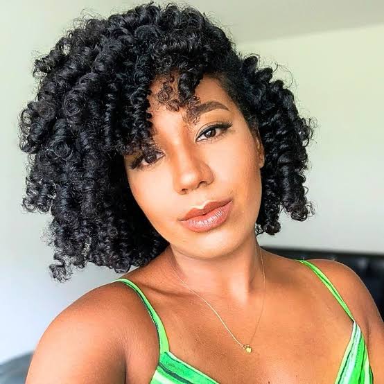 Thick Curly Twist Bob With Side Swept Bangs Thick Curly Twist Bob With Side Swept Bangs
