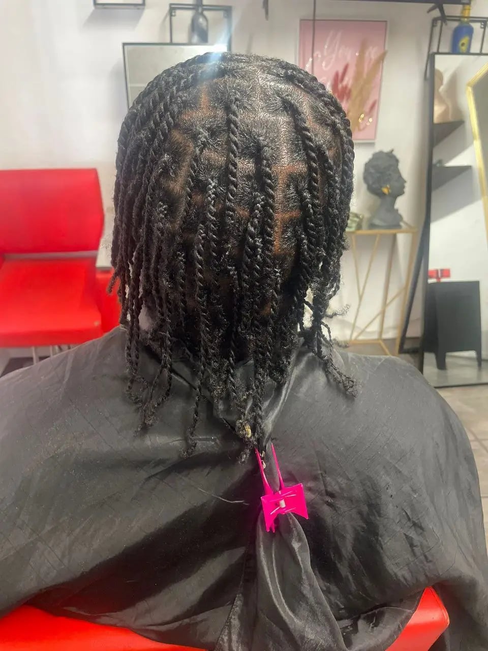 Shoulder Length Coily Twists Neat Parting Shoulder Length Coily Twists Neat Parting — Two Strand Twists