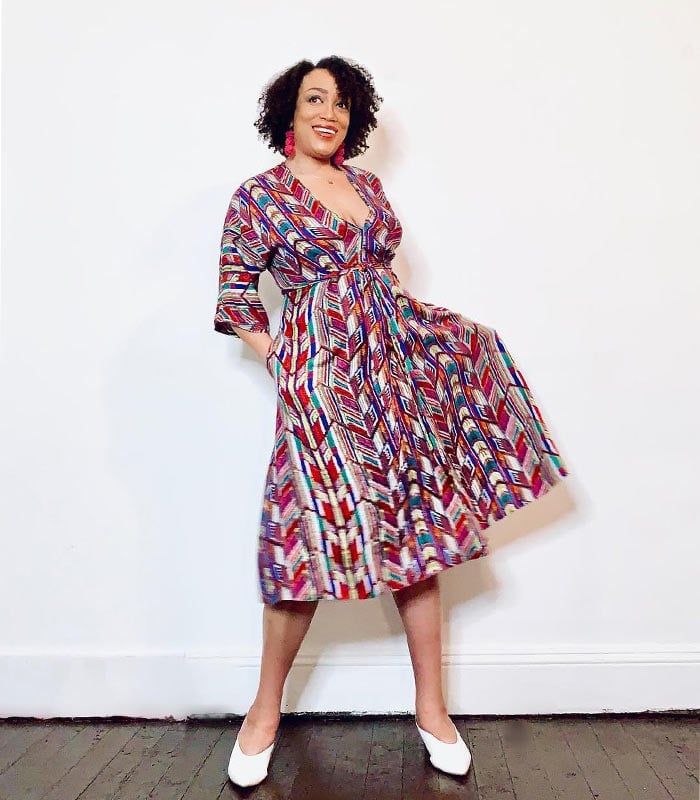 Multicolor Geometric Wrap Dress — Types of Dresses