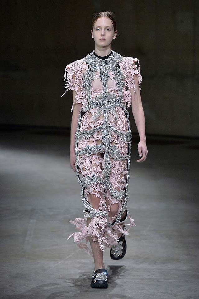 Pink Lace Midi Dress with Beading — Types of Dresses
