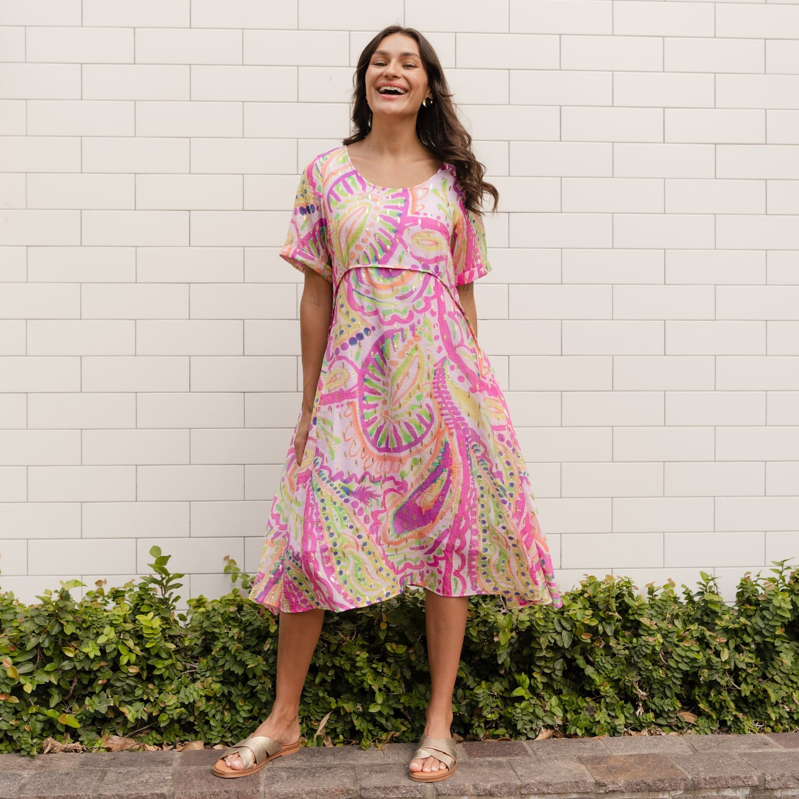 Paisley Print A-Line Midi Dress — Types of Dresses