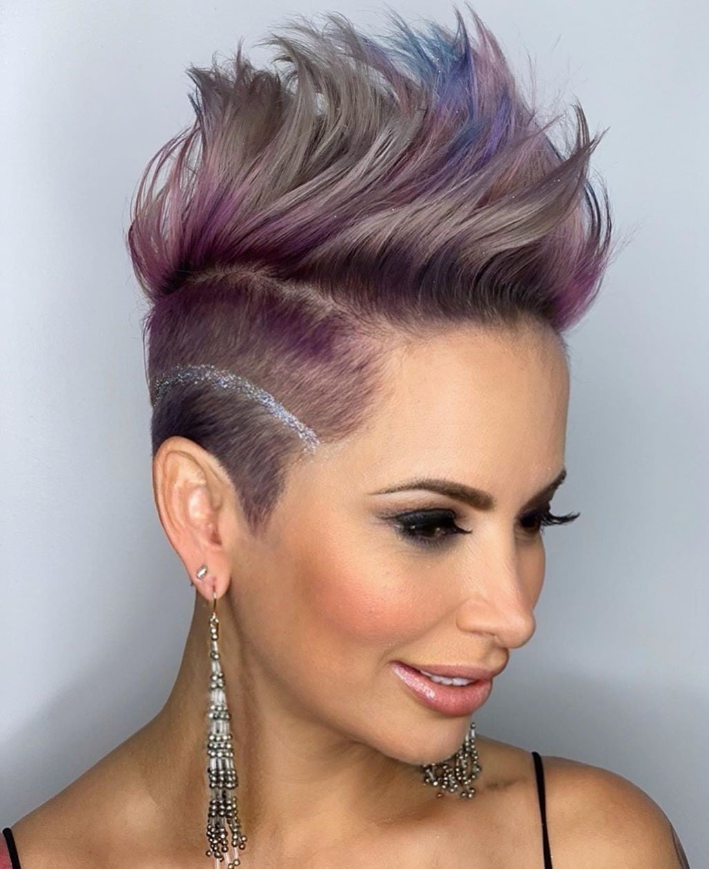 Purple and Gray Spiky Pixie Undercut — Undercut Hairstyles