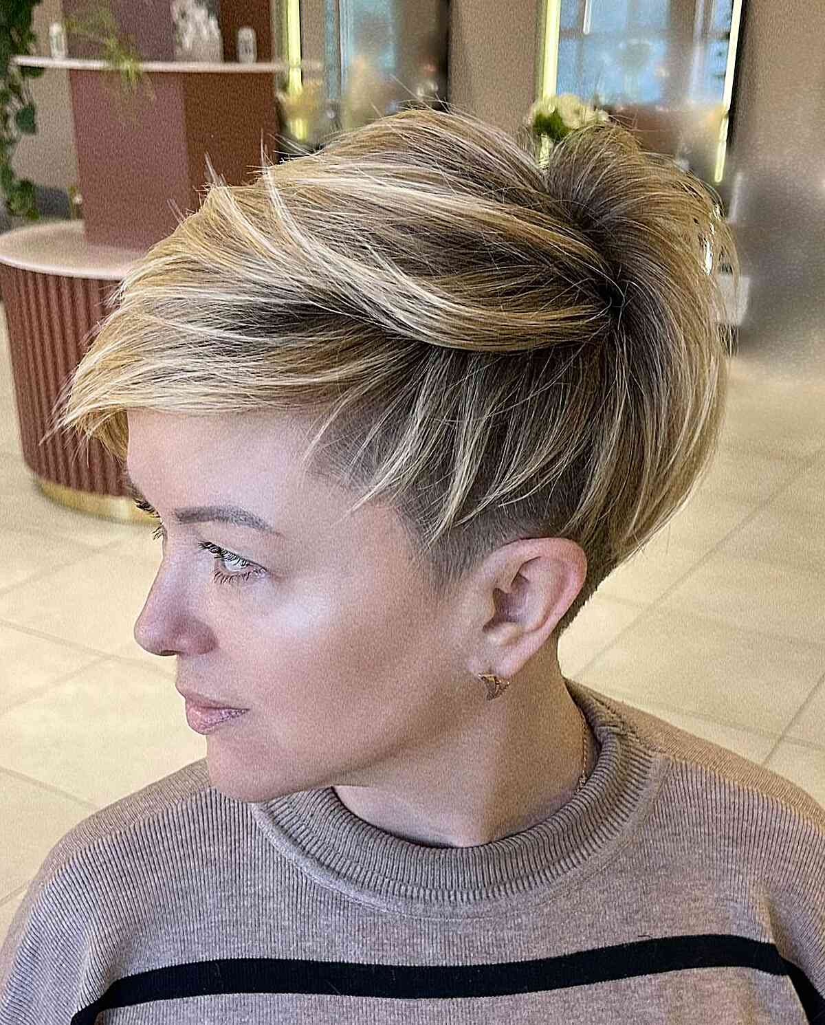 Voluminous Blonde Undercut Pixie — Undercut Hairstyles