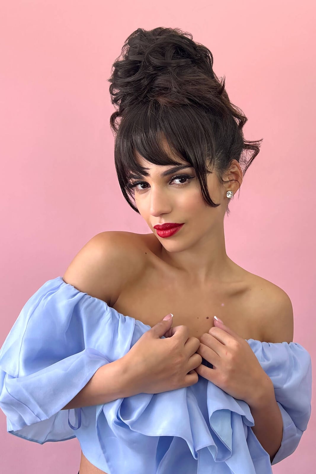 Dark Brown Messy Updo With Curtain Bangs Dark Brown Messy Updo With Curtain Bangs — Updo Wig