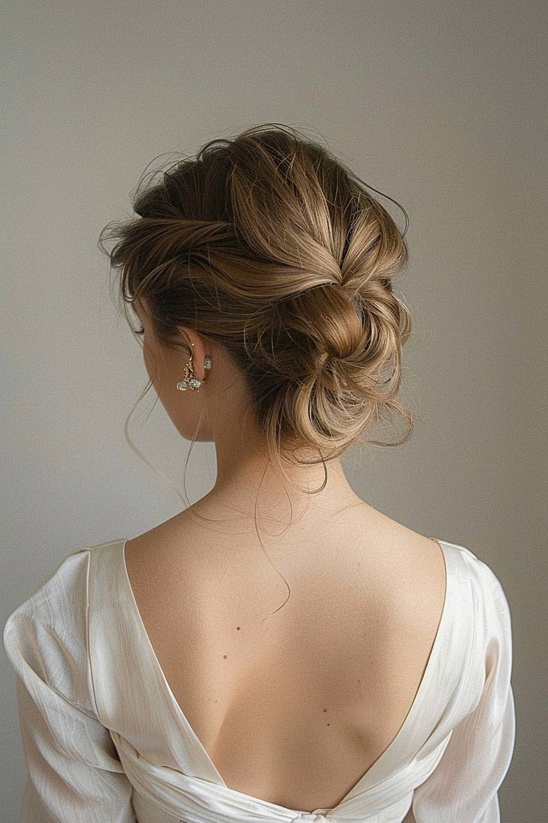 Brown Braided Bun Updo With Highlights Brown Braided Bun Updo With Highlights — Updo Wig