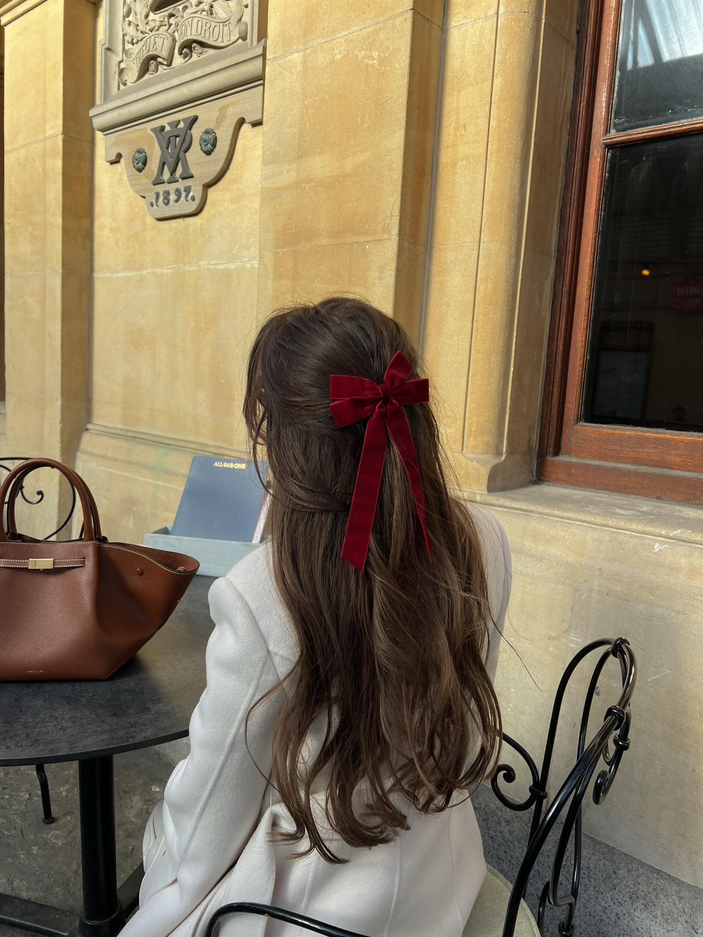 Velvet Bow Half-Up Style With Loose Waves