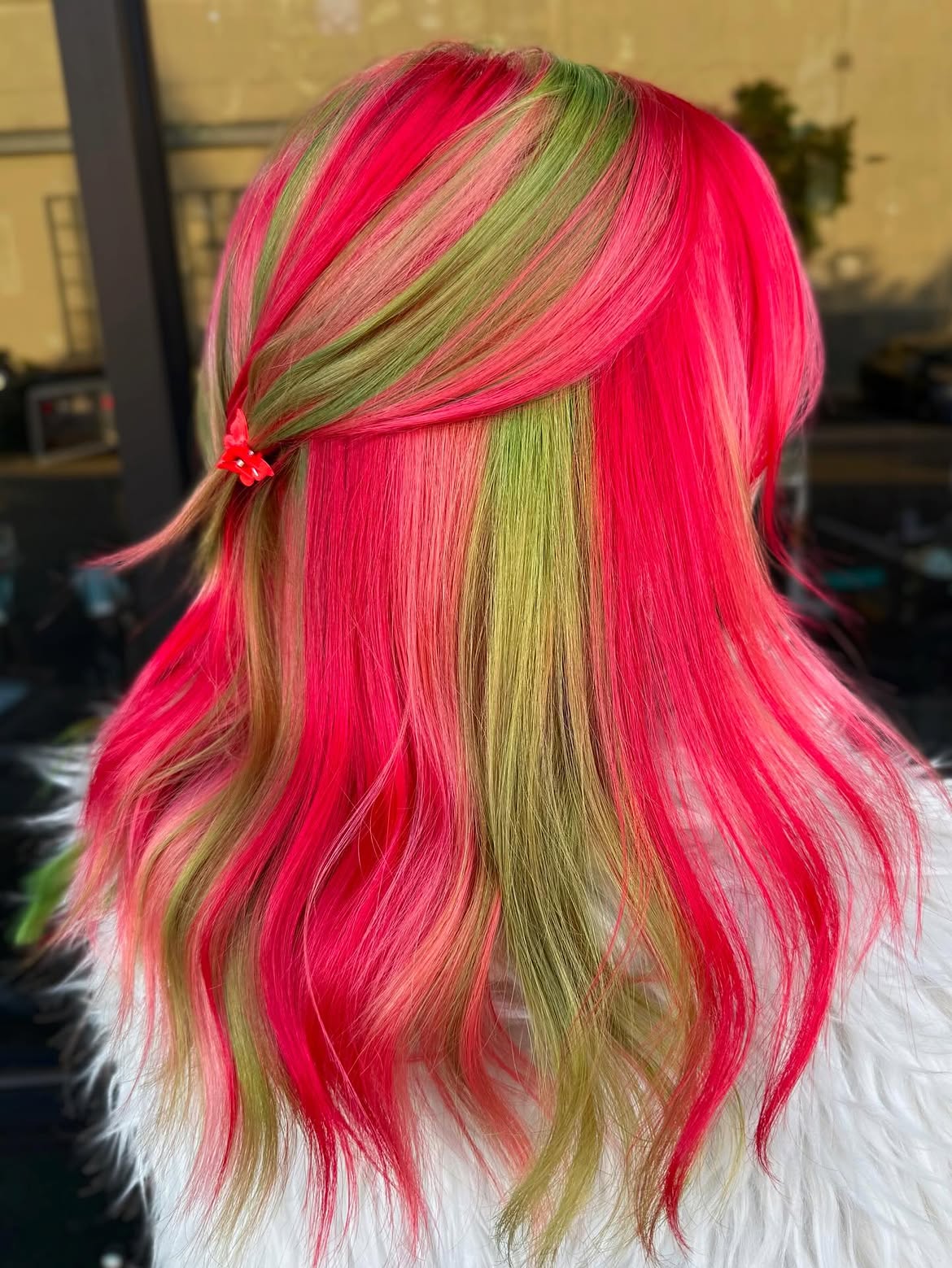 Vibrant Cherry Limeade Pink and Green Streaks