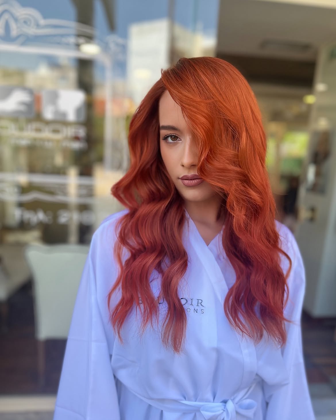 Vibrant Copper Waves With Deep Side Part
