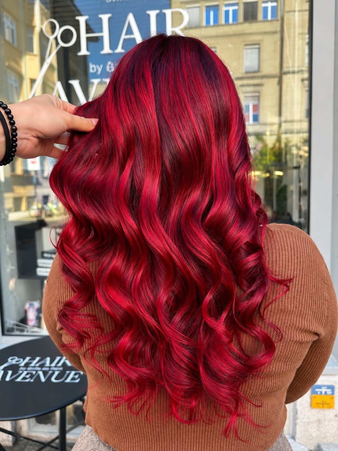 Vivid Crimson Waves With Dark Cherry Undertones