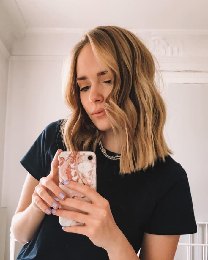 Blonde Waves With Curtain Bangs — Waves Hair